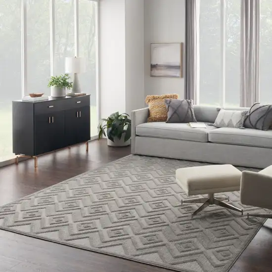 Gray Geometric Flatweave Area Rug Photo 5