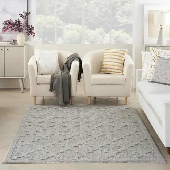 Gray Geometric Flatweave Area Rug Photo 6