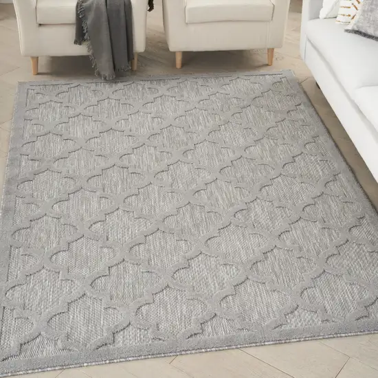 Gray Geometric Flatweave Area Rug Photo 4