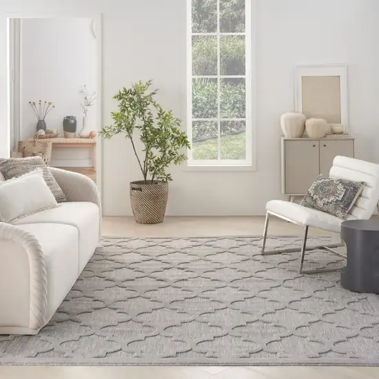 Gray Geometric Flatweave Area Rug Photo 6