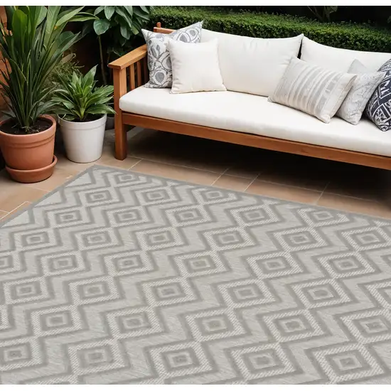 Gray and Silver Indoor Outdoor Area Rug Photo 1