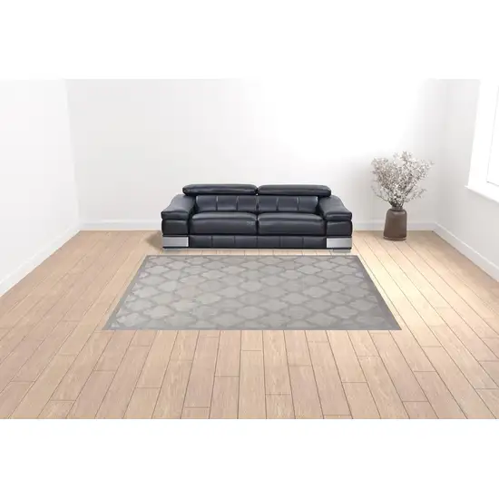 Gray Geometric Flatweave Area Rug Photo 2