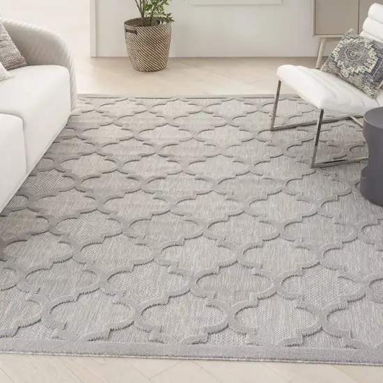 Gray Geometric Flatweave Area Rug Photo 5