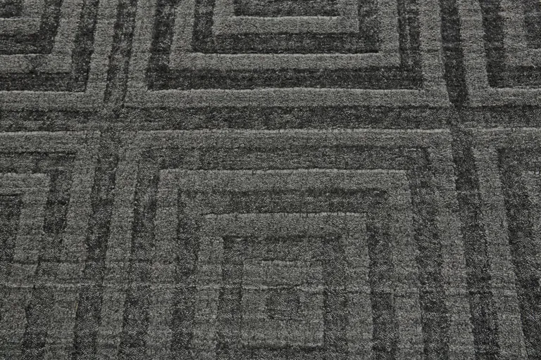 Gray Geometric Hand Woven Area Rug Photo 5