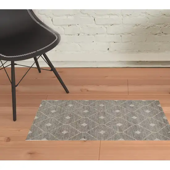 Gray Geometric Hand Woven Area Rug Photo 2