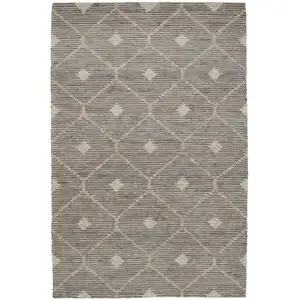 Photo of Gray Geometric Hand Woven Area Rug