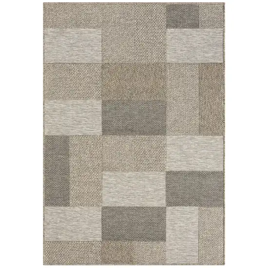 Gray Geometric Handmade Indoor Outdoor Area Rug Photo 2