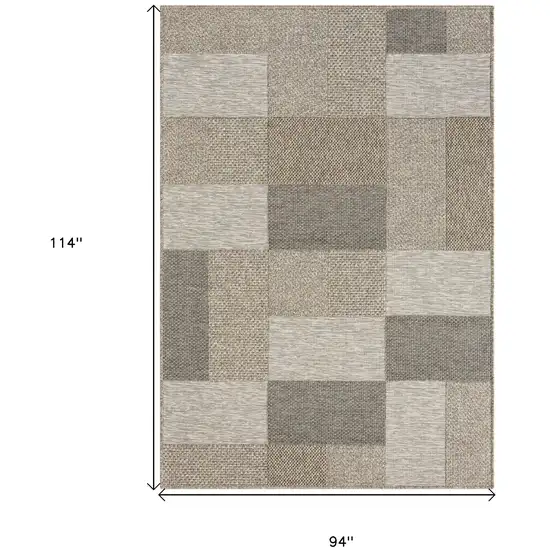 Gray Geometric Handmade Indoor Outdoor Area Rug Photo 9