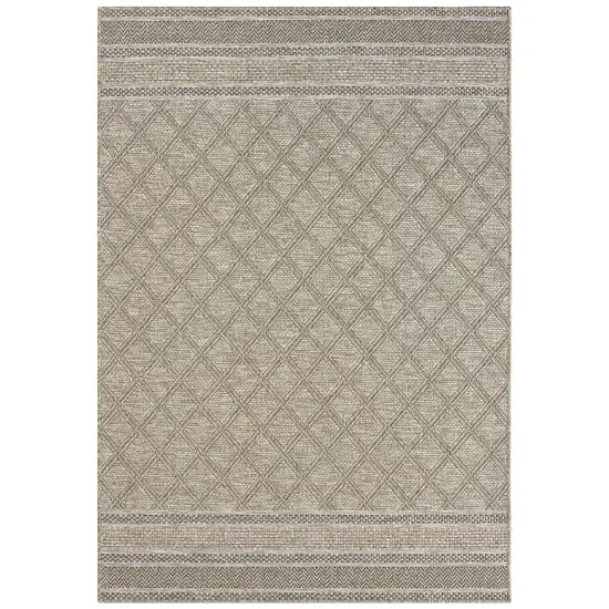 Gray Geometric Handmade Indoor Outdoor Area Rug Photo 2