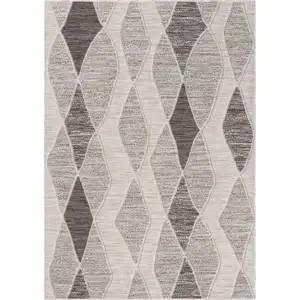 Photo of Gray Geometric Indoor Outdoor Area Rug