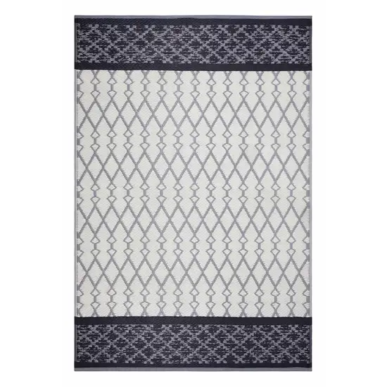 Gray Geometric Indoor Outdoor Area Rug Photo 5