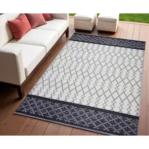 Photo of Gray Geometric Indoor Outdoor Area Rug