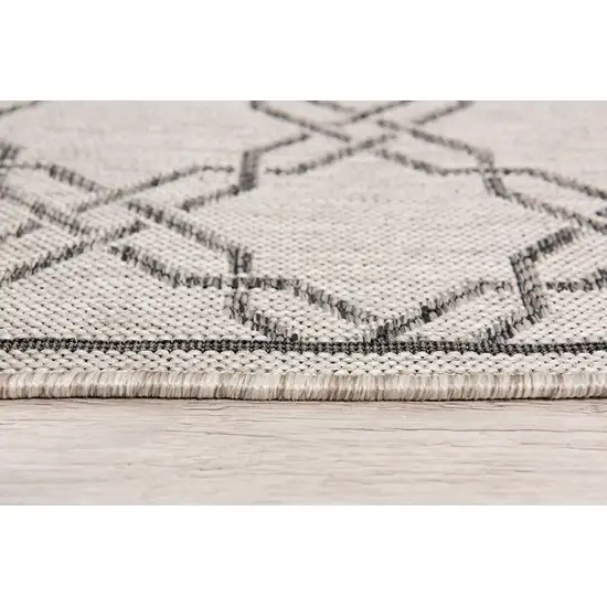 Gray and Ivory Geometric Area Rug Photo 9