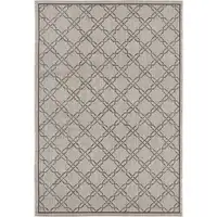 Photo of Gray Geometric Lattice Area Rug