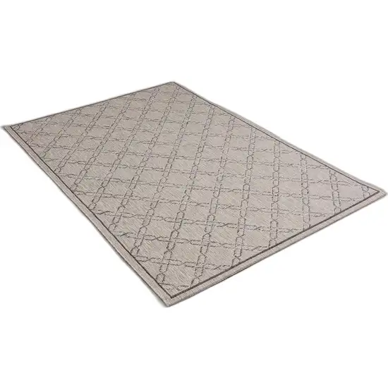 Gray Geometric Lattice Runner Rug Photo 2