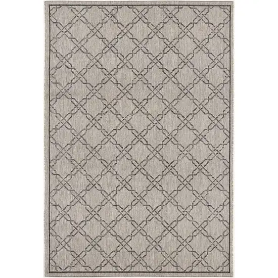 Gray Geometric Lattice Runner Rug Photo 1