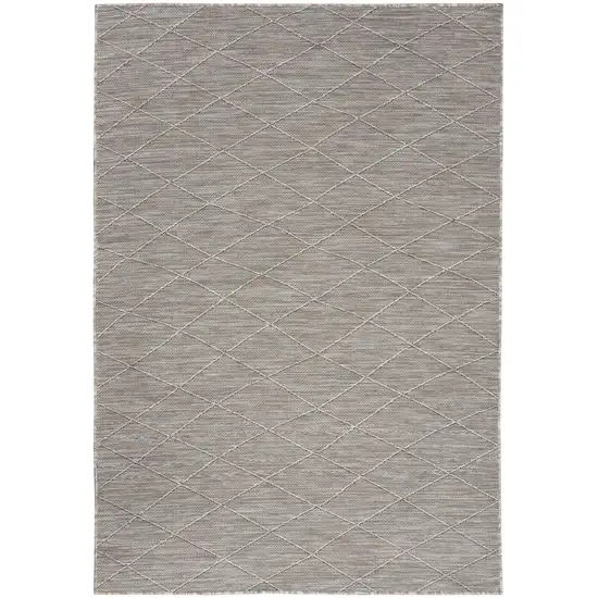 Gray Geometric Power Loom Non Skid Area Rug Photo 1