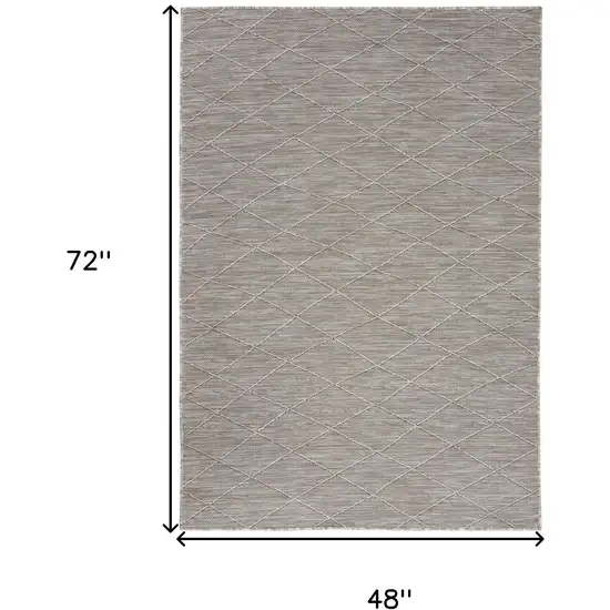 Gray Geometric Power Loom Non Skid Area Rug Photo 9