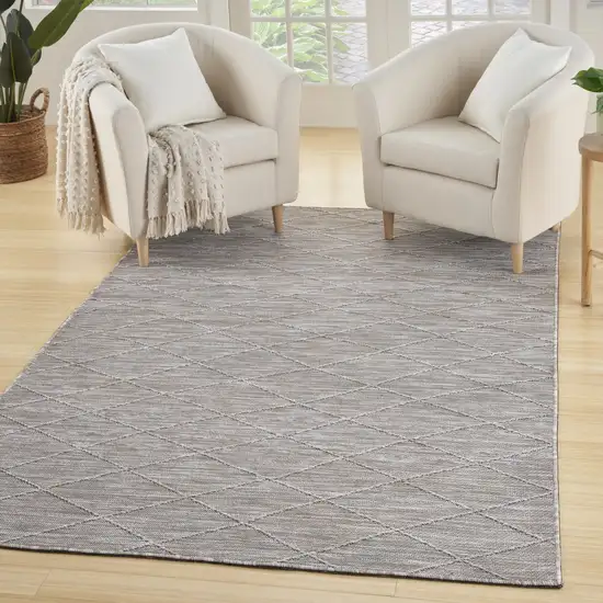 Gray Geometric Power Loom Non Skid Area Rug Photo 7