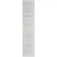 Photo of Gray Geometric Power Loom Runner Rug