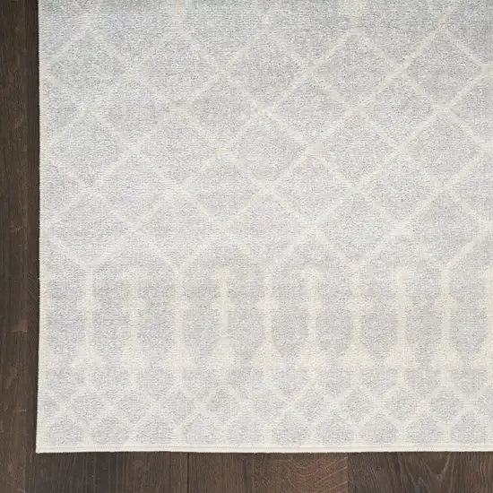 Gray Geometric Power Loom Runner Rug Photo 5