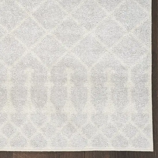 Gray Geometric Power Loom Runner Rug Photo 4