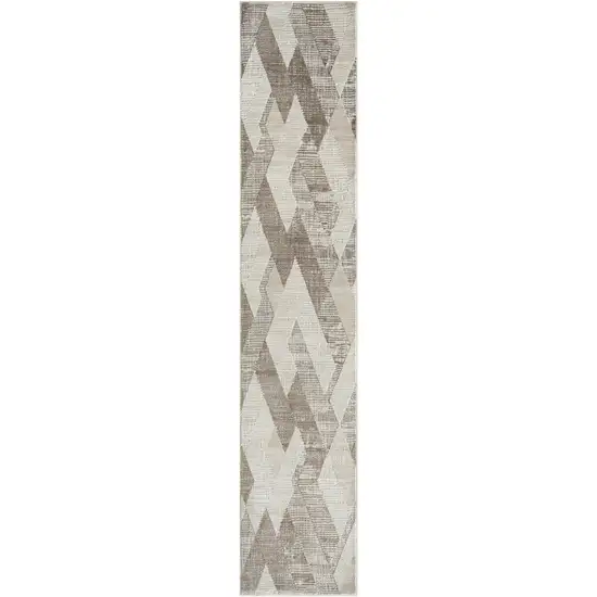 Gray Geometric Runner Rug Photo 1