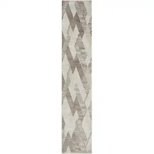 Photo of Gray Geometric Runner Rug