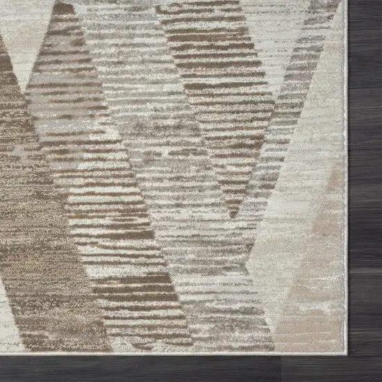 Gray Geometric Runner Rug Photo 3