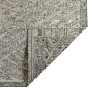 Photo of Gray Geometric Stain Resistant Indoor Outdoor Area Rug