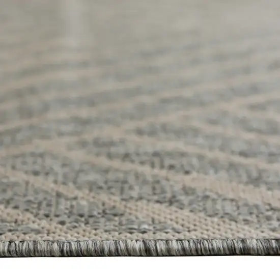 Gray Geometric Stain Resistant Indoor Outdoor Area Rug Photo 8