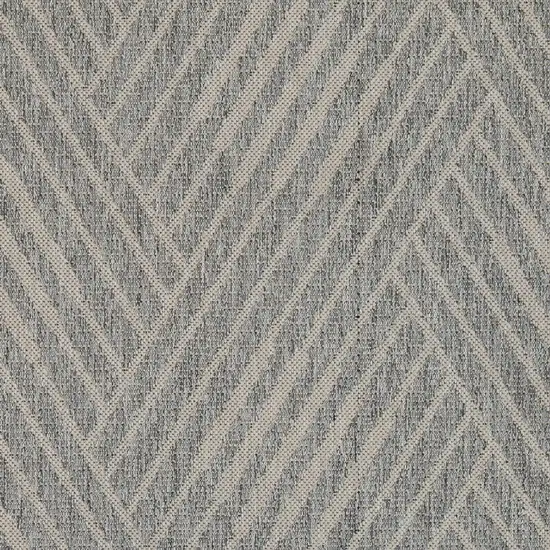 Gray Geometric Stain Resistant Indoor Outdoor Area Rug Photo 7