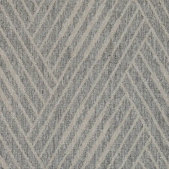 Gray Geometric Stain Resistant Indoor Outdoor Runner Rug Photo 7