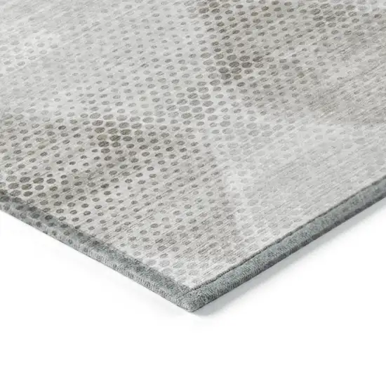 Gray Geometric Washable Non Skid Indoor Outdoor Area Rug Photo 7