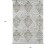 Photo of Gray Geometric Washable Non Skid Indoor Outdoor Area Rug