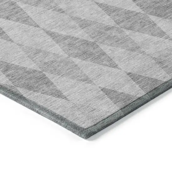 Gray Geometric Washable Non Skid Indoor Outdoor Area Rug Photo 7