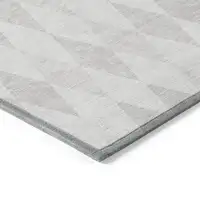 Photo of Gray Geometric Washable Non Skid Indoor Outdoor Area Rug