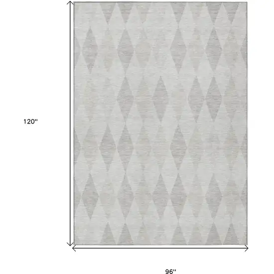 Gray Geometric Washable Non Skid Indoor Outdoor Area Rug Photo 3