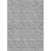 Photo of Gray Geometric Washable Non Skid Indoor Outdoor Area Rug