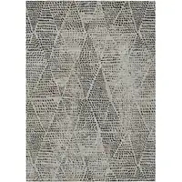 Photo of Gray Geometric Washable Non Skid Indoor Outdoor Area Rug