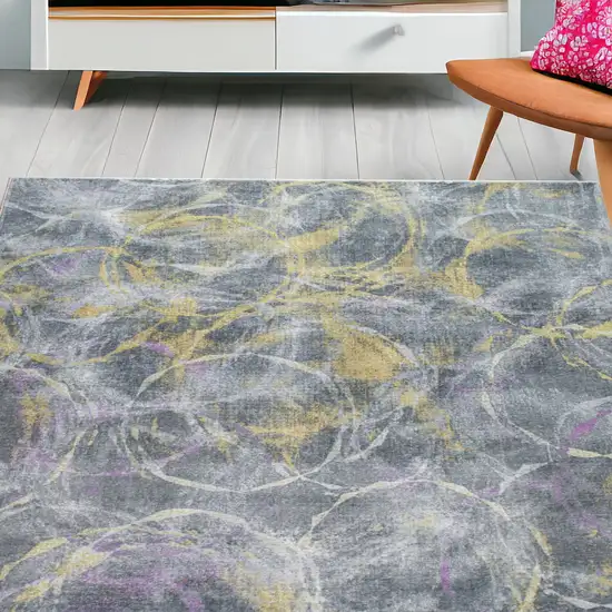 Gray Abstract Dhurrie Area Rug Photo 1