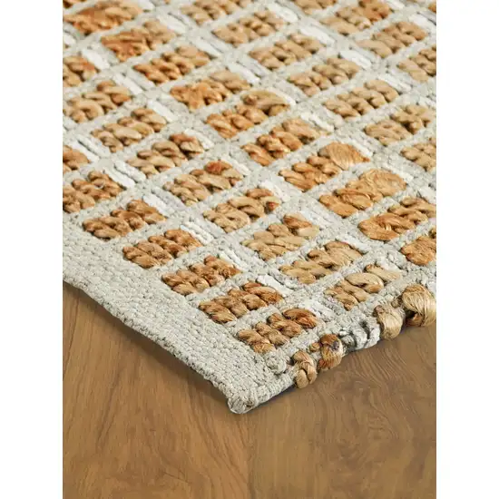 Gray Grid Farmhouse Area Rug Photo 3