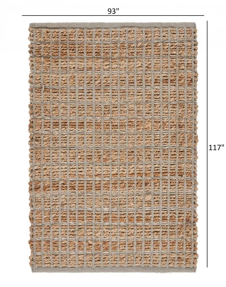 Gray Grid Farmhouse Area Rug Photo 3