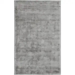 Photo of Gray Hand Woven Distressed Area Rug