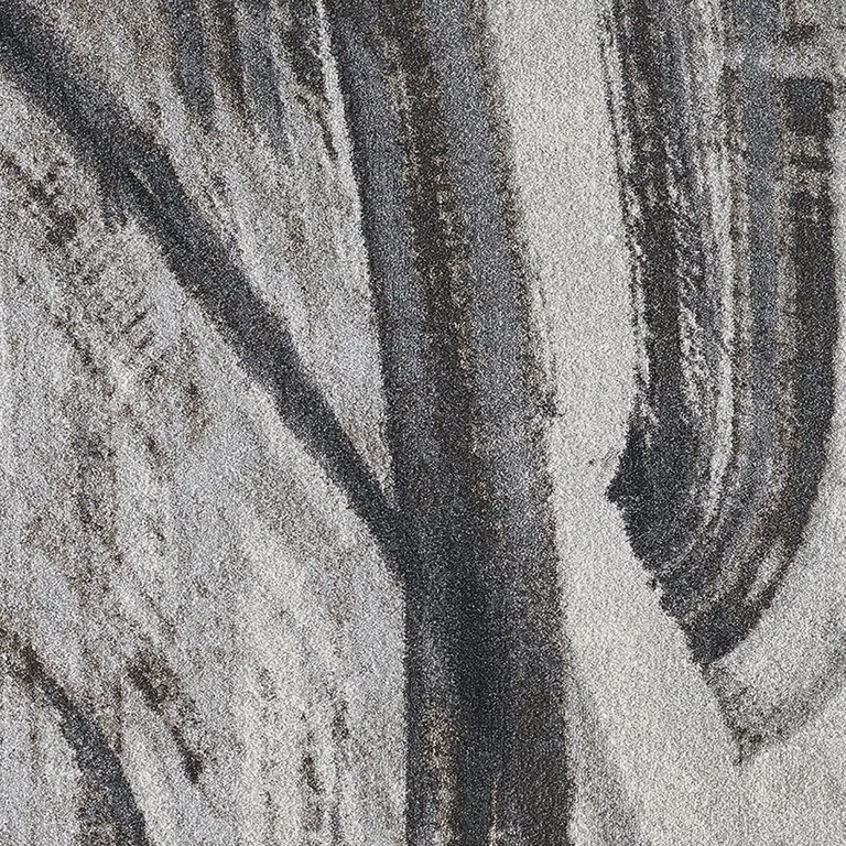 Gray Ivory Abstract Strokes Modern Area Rug Photo 3