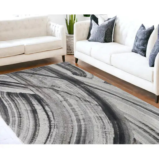 Gray Abstract Dhurrie Area Rug Photo 1