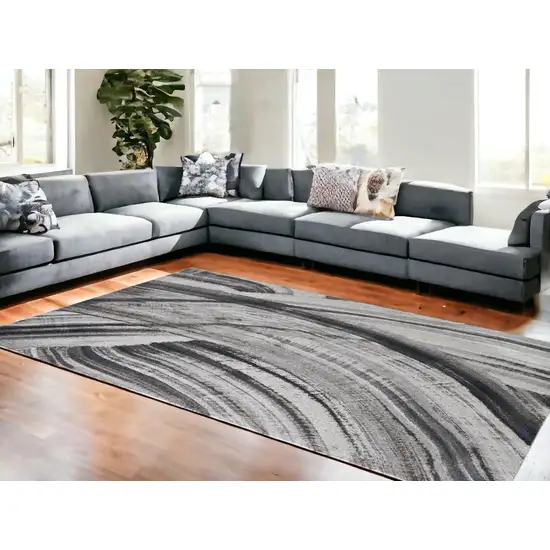 Gray Abstract Dhurrie Area Rug Photo 1