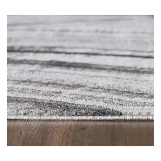 Gray Ivory Abstract Strokes Modern Area Rug Photo 5