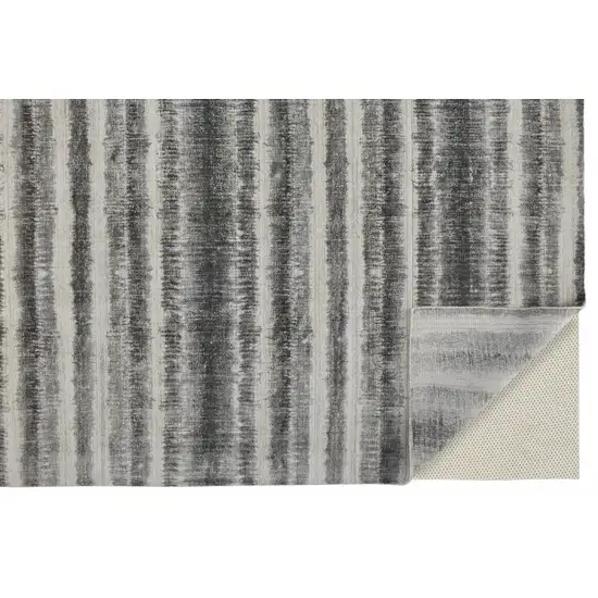 Gray Ivory And Black Abstract Hand Woven Area Rug Photo 3