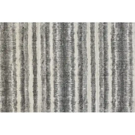 Gray Ivory And Black Abstract Hand Woven Area Rug Photo 8